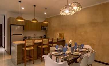 Departamento amueblado, en planta baja, con amenidades, en Chicxulub Puerto.