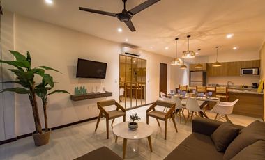 Departamento amueblado, en planta baja, con amenidades, en Chicxulub Puerto.