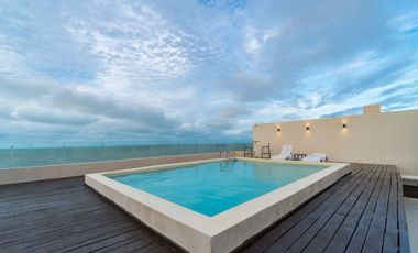 Departamento amueblado, en planta baja, con amenidades, en Chicxulub Puerto.