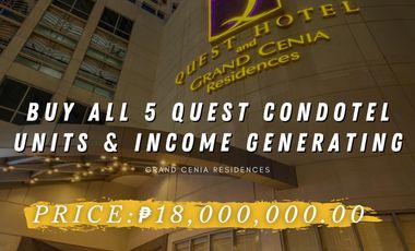 Buy all 5 Quest Condotel Units for ₱18,000,000.00 pesos only!