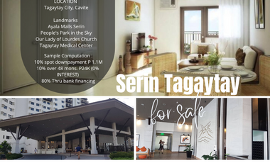 Condo for sale in Tagaytay 1 bedroom for as low as 30k a month No Spot DP