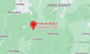 Tanah Potensi Wisata Air Terjun & Kebun Teh seluas 73 Ha di Puncak Mulya, Pangalengan.