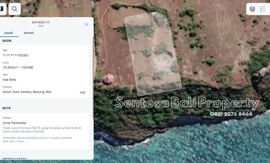 Cliff front land 1 hectare ocean View in kutuh Ungasan .