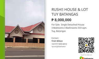 RUSH!! HOUSE & LOT TUY BATANGAS