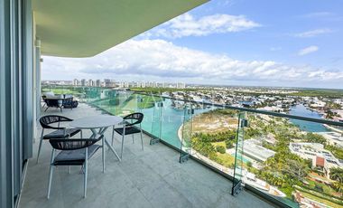 Departamento amueblado en renta en SLS Harbour Puerto Cancún, Quintana Roo.