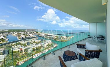 Departamento amueblado en renta en SLS Harbour Puerto Cancún, Quintana Roo.