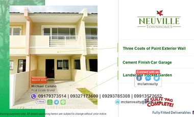 Townhouse For Sale Near Mall of Asia Arena Neuville Townhomes Tanza