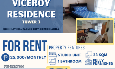 Studio Unit at Lowest Price for Rent in Viceroy Residences Tower 3 in McKinley Hill 🏢✨