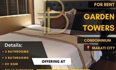 For Rent 3 Bedroom in Garden Towers Makati City