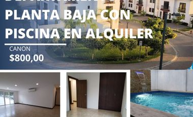 Alquilo departamento planta baja  con piscina en Villas del Bosque - Vía a la Costa