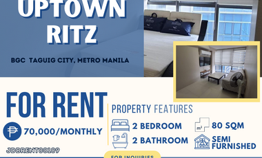 Executive Two Bedroom for RENT in Uptown Ritz -BGC 🏢✨