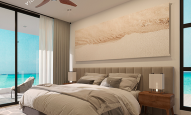 Departamentos en venta en a pie de playa Chelem