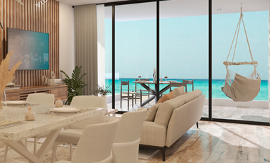 Departamentos en venta en a pie de playa Chelem