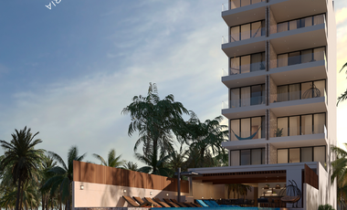 Departamentos en venta en a pie de playa Chelem