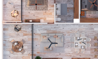 Departamentos en venta en a pie de playa Chelem