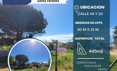 LOTE ALAMBRADO Y PILAR EN ESQUINA SANTA TERESITA