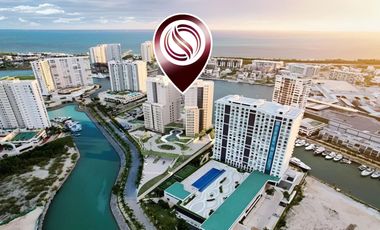 Condominio de lujo con vistas al mar y la marina, en Puerto Cancún.