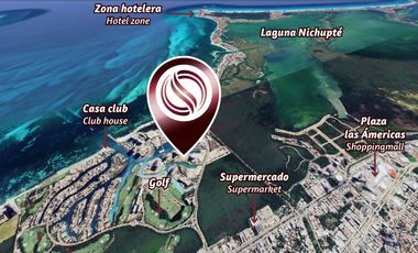 Condominio de lujo con vistas al mar y la marina, en Puerto Cancún.