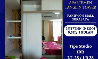 Sewa Apartemen Tanglin Tower Pakuwon Mall Strategis Tipe Studio Murah dkt Citraland Bukit Darmo