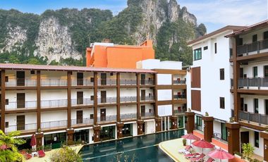 Picturesque 1-bedroom condo with mountain view in prime location near Ao Nang Beach, Krabi.