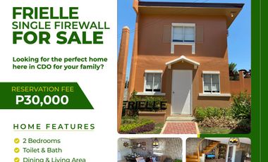 2-Storey Single Firewall with 2 bedrooms located in Cagayan de Oro City