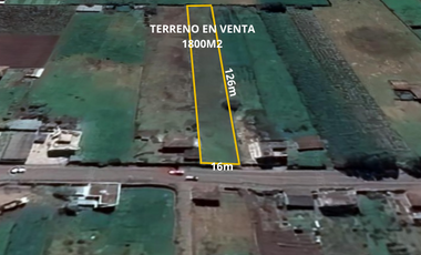 Venta de terreno en Huapante Chico, sector San Andrés de  Pillaro