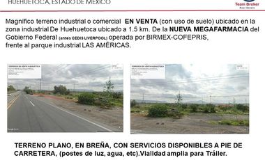 Terreno Industrial/Comercial, 120,734 m² a 2 Minutos de La Megafarmacia (Antes Liverpool).