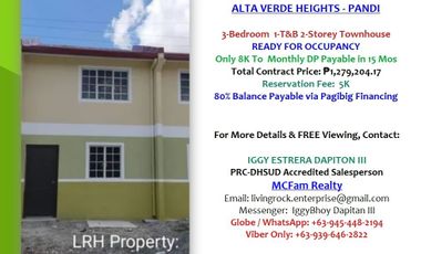MINIMUM WAGE EARNER ATTENTION - 3-BEDROOM 2-STOREY TOWNHOUSE ALTO VERDE HEIGHTS PANDI 5K TO RESERVE A UNIT6