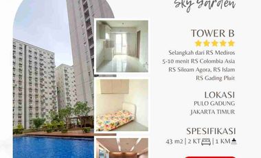 Jual / Sewa tahunan 2 Kamar tidur apartemen eksklusif di Oak Tower sebelah RS Mediros