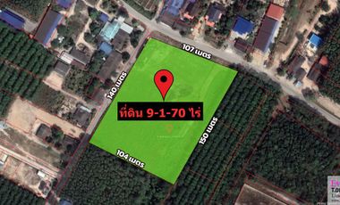 Land for sale corner plot ban khai, rayong 9-1-70 rai 15 mb. next to WHA Industrial Estate Rayong