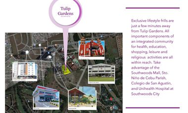 Fully-furnished 1BR condo for rent in Tulip Gardens, Southwoods City
