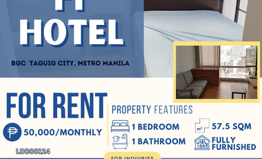 Exclusive One Bedroom with Parking for Rent in F1 Hotel in BGC🏢✨