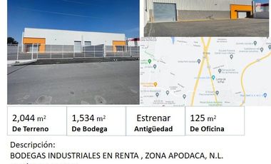 Bodega Industrial 1,534m2, Apodaca Nuevo León