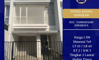 Rumah Baru 2 Lantai Putro Agung Rangkah Surabaya 1.3M SHM Hadap Timur