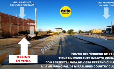 VENDO TERRENO EN ESQUINA CON EXCELENTE UBICACIÓN EN BOULEVARD