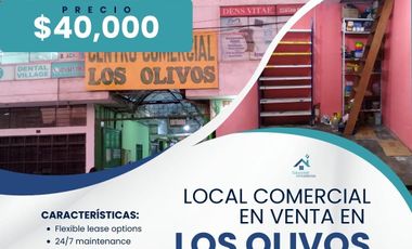 EN VENTA LOCAL COMERCIAL EN LOS OLIVOS ¡EXCELENTE OPORTUNIDAD!