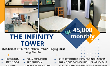 FOR RENT/SALE 1 Bedroom Fully Furnished in THE INFINITY TOWER