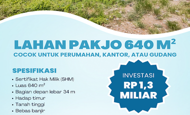 Jual Tanah 640 m2 di Pakjo Kota Palembang Dekat RS Bhayangkara Moh. Hasan