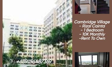 Condo in Rizal Cainta 137K to Move In Rent To Own