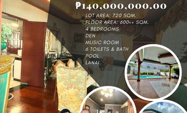 For Sale 4-Bedroom House and Lot with Swimming Pool in Ayala Alabang