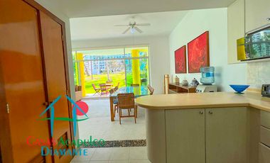 Casa en renta vacacional con terraza, jardín y alberca con vista al campo de golf de Mayan