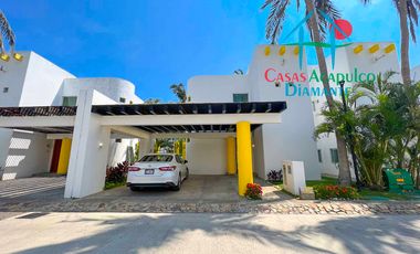 Casa en renta vacacional con terraza, jardín y alberca con vista al campo de golf de Mayan