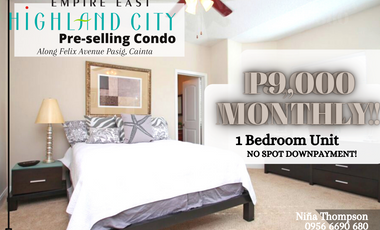 Pre-selling 1 Bedroom Unit 29sqm -P9,000 Monthly NO DOWN PAYMENT Condo in Pasig!