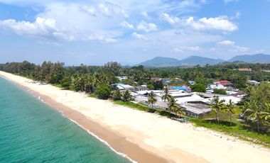 Over 3 Rai Prime Beachfront Land with Building for Sale in Thai Mueang, Phangnga