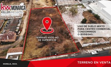 Se vende terreno  de 4,500 m2 a 2 minutos de Aurrera de Salida Quiroga