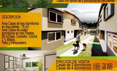 Casa de Venta en Conocoto Valle de los Chillos, Ecuador de 3 dormitorios, Nuevos