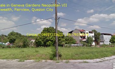 Geneva Garden Neopolitan, QC Lot for sale Near Quezon Memorial Circle