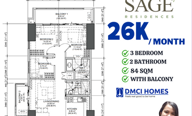 3 Bedroom Condo For Sale in Mandaluyong near ORTIGAS CBD by DMCI Homes | SAGE RESIDENCES | 26,000 MONTHLY DOWNPAYMENT