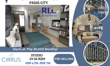 Studio Condo for Sale at Cirrus Residences Bridgetowne Pasig