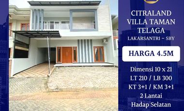 Dijual Rumah Baru Citraland Villa Taman Telaga Surabaya Lakarsantri SHM Siap Huni